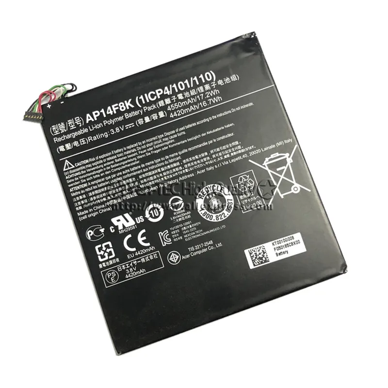 Оригинальная Аккумуляторная Батарея AP14F8K для Acer A1 840 860 B1 820 830 WiFi 16GB 850 One 8 GT 810