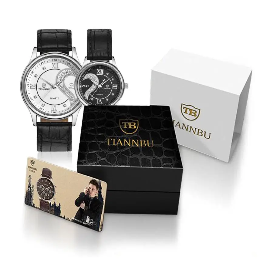 Роскошные 1 пара влюбленных наручные часы Известный бренд ультратонкие кожаные романтические модные парные наручные часы женские мужские reloj hombre - Цвет: as the picture show
