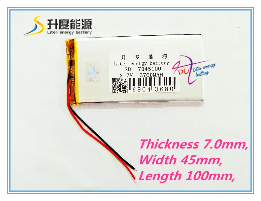 Перезаряжаемые батареи 7045100 3 7 V 3700mah литий-полимерный аккумулятор с защитной