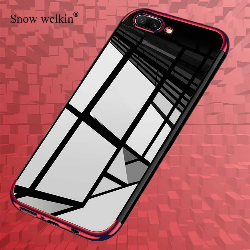 

Silicone TPU Plating Transparent Phone Case For Huawei Honor 9 10 Lite 7A Pro 7C V9 V10 7S Psmart Plus Y5 2018 Y9 7X 8X 8C Cover