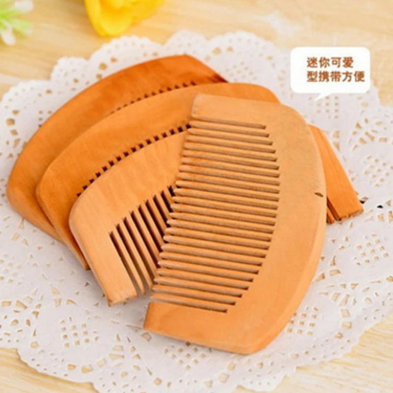 

Natural Peach Wodden Health Protection Hair Comb Anti-static Hair Care Brush scova de cabelo