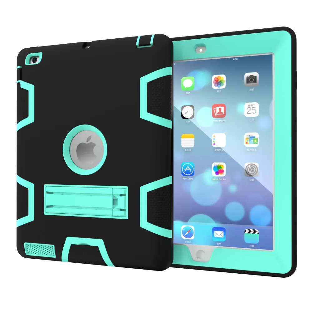 Чехол для Apple iPad 2 iPad 3 iPad 4 Чехол ударопрочный гибридный трехслойный сверхпрочный защитный чехол Защита всего тела