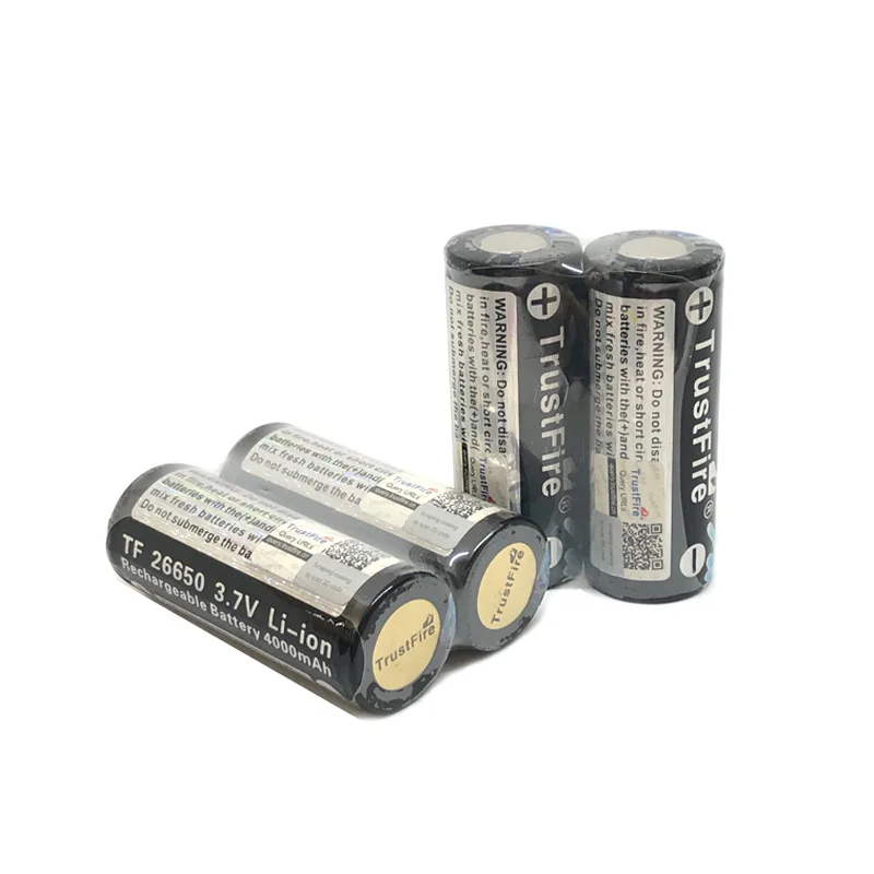 

5pcs/lot TrustFire TF 26650 4000mah 3.7V Li-on Battery Rechargeable Protected Colorful Lithium Batteries Cell with PCB