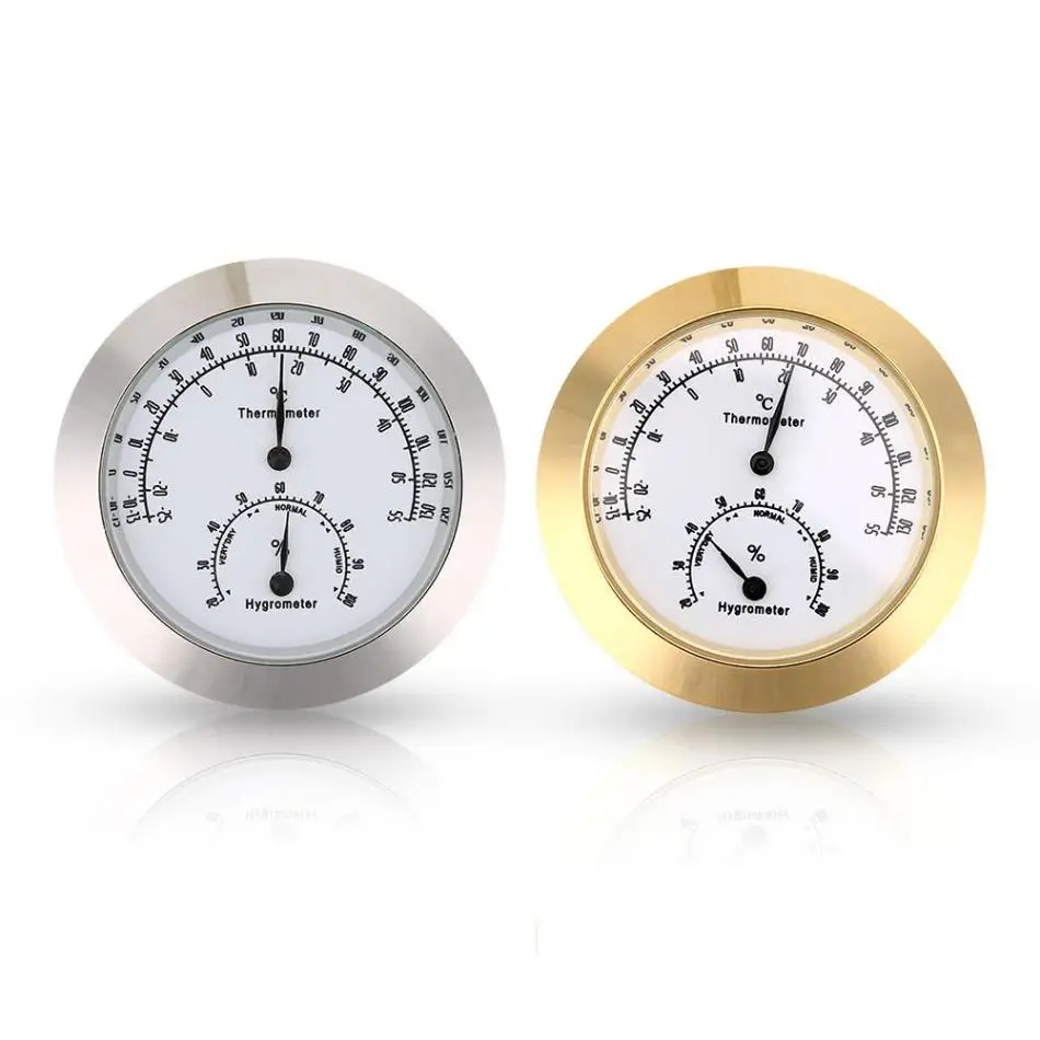 

Hilitand Round Thermometer Hygrometer Humidity Temperature Meter for Violin Guitar Case Instrument Care Monitoring Meter Tool
