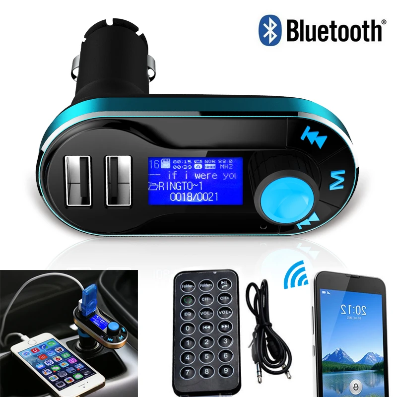 

Wireless Bluetooth FM Radio Music Transmitter Bluetooth Hands-free Call Car Kit MP3 Music Player LCD Car Charger USB Charger