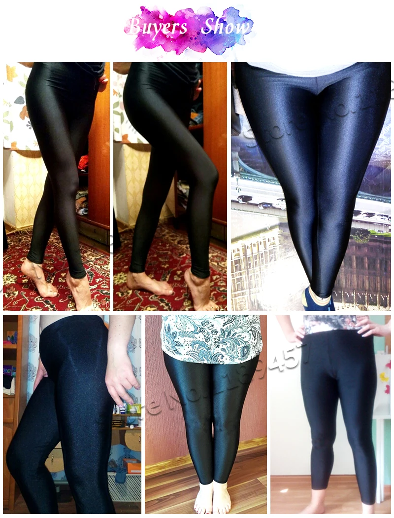 Hot Selling Women Solid Color Fluorescent Shiny Pant Leggings Large Size Spandex Elasticity Casual Trousers For Girl