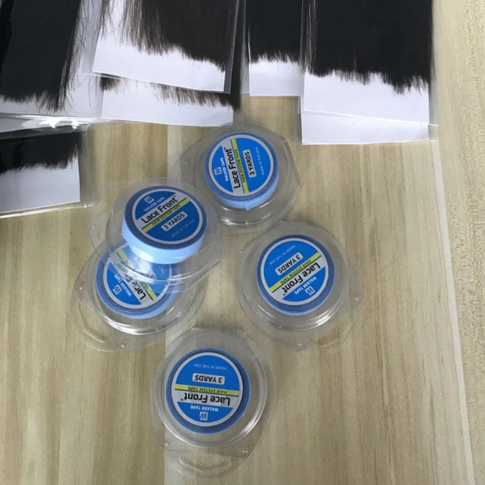 FREE SHIPPING 1 Roll 1.27cm*3 yards Blue Color Super New Package Quality Hair Extension Tape Double Sided Adhesive Tape