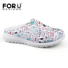 FORUDESIGNS/милый мультяшный узор с изображением сиделки; сандалии для мужчин и женщин; повседневная комфортная обувь на плоской подошве; летние сандалии на плоской подошве; Sandalias Mujer;