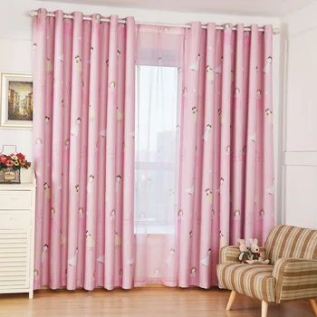 

Children's Curtains Pink Princess Girl Cartoon Curtains Children's Living Room Bedroom Window Cortinas Custom Blackout Curtains