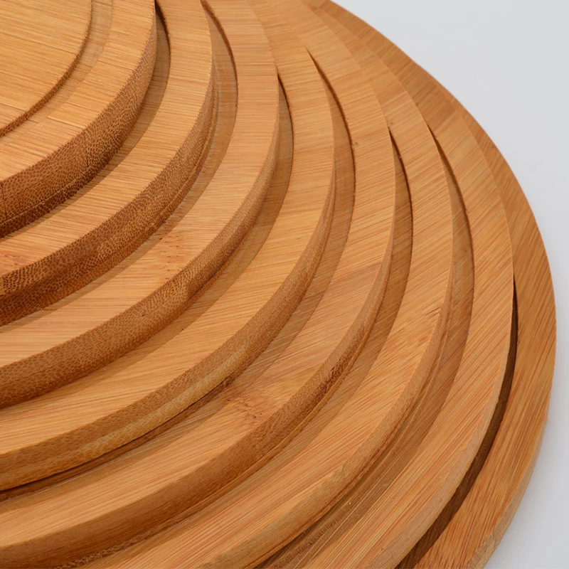 1Pc Bamboo Pizza Serving Tray Round Pizza Cutting Board with Handle Bread Fruits Platter Steak Sushi Tray Kitchen Baking Tools