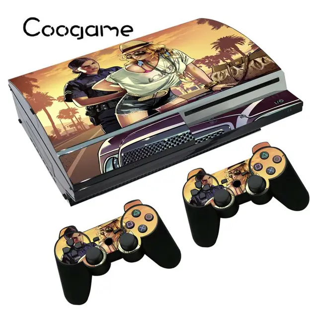 5 Styles GTA Autocollants Pour Sony PS3 Fat Console Grand Theft Auto V