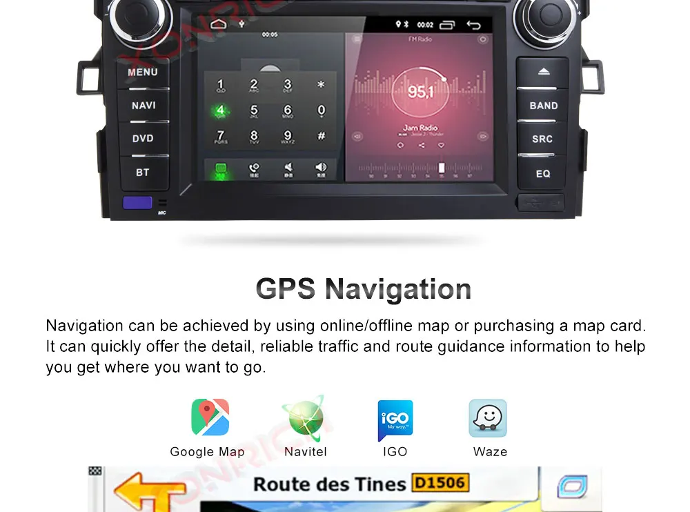Cheap Car Multimedia Player GPS Android 8.1 2 Din DVD Automotivo For TOYOTA/AURIS/Altis/COROLLA 2012 2013 Radio FM 4 Core Wifi 25