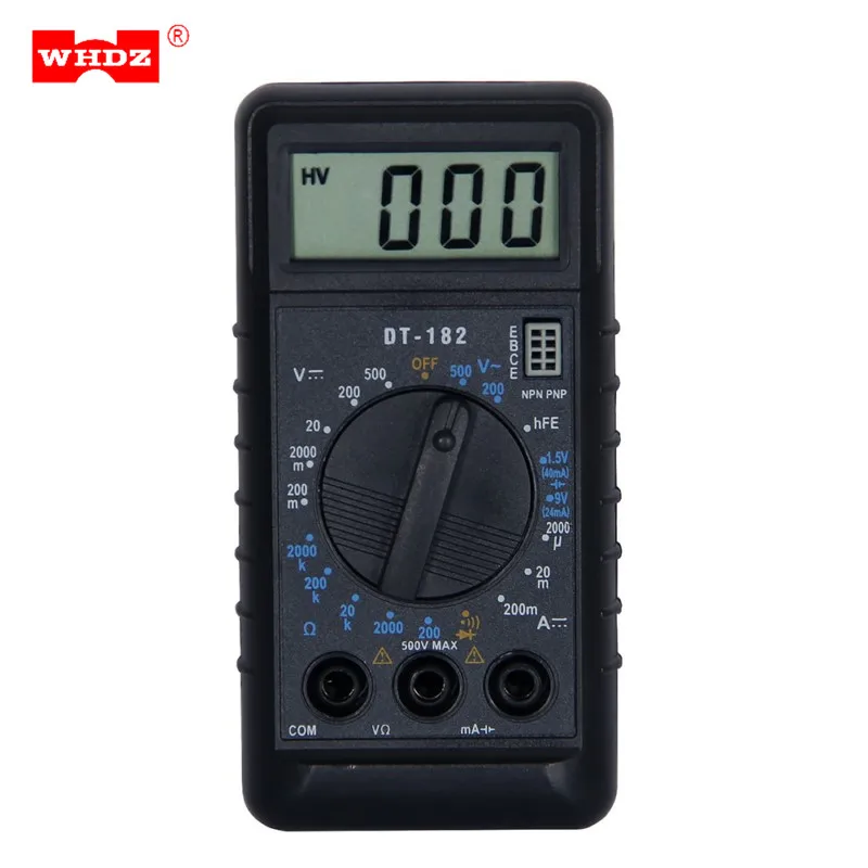 

WHDZ DT182 Extra Mini Digital Multimeter with Buzzer Overload Protection Pocket Voltage Ampere Ohm Meter DC AC LCD Portable Tool