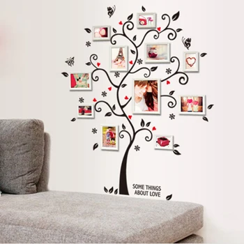 

45 x 60cm 3D Sticker On The Wall Black Art Photo Frame Memory Tree Wall Stickers Home Decor Family Tree Wall Decal Decoration
