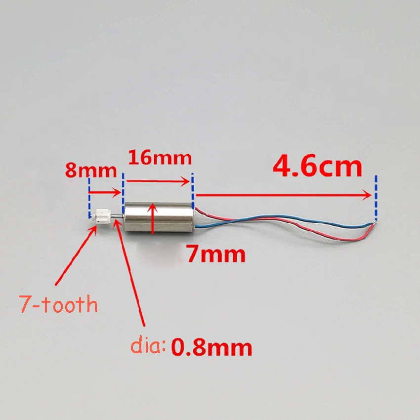 716 двигатель с полой чашкой и зубчатым колесом DC3.7V 0.1A 47000 об/мин высокоскоростной микро мотор для DIY летательных аппаратов дронов игрушки 7*16*8 мм