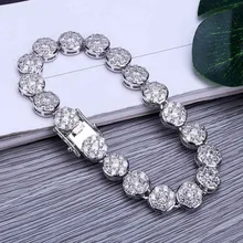 Новое поступление хип-хоп золотой серебряный цвет Iced Out Micro Pave с чешскими камнями, очаровательное мужское браслет 7 8 дюймов Armbanden voor vrouwen