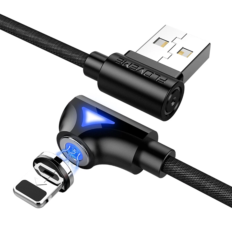 FLOVEME L TYPE светодиодный USB кабель для iPhone XS MaX 8 Plus зарядки Магнитный зарядный провод