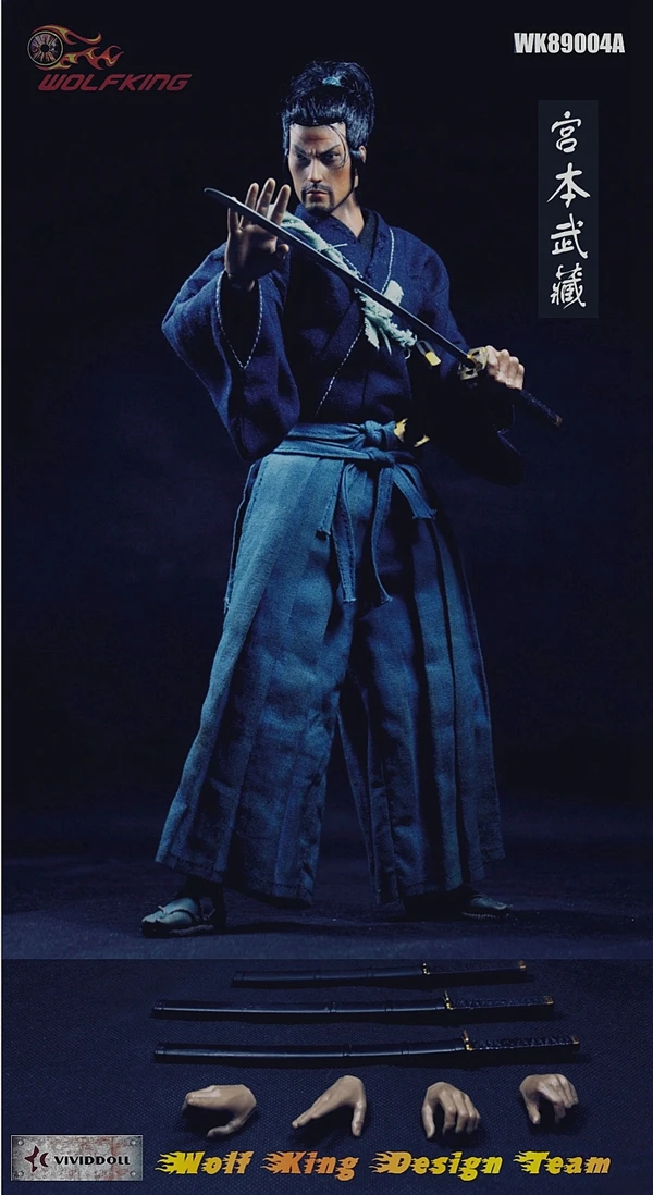 

WOLFKING WK89004A 1/6 Miyamoto Takehide Japanese Samurai Figure 12" Collectible Action Figure