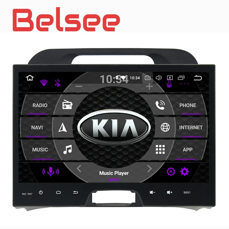 Best Belsee for Kia Sportage 2 Din Android 8 car radio stereo head unit Octa Core 4GB Ram GPS Navigation WiFi Bluetooth IPS Screen 4