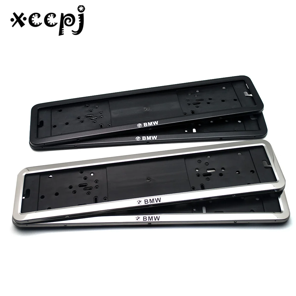 

2 pcs Stainless Steel European Universla Car License Plate Frame Number plate Holder Front and Rear Eu Plate for BMW