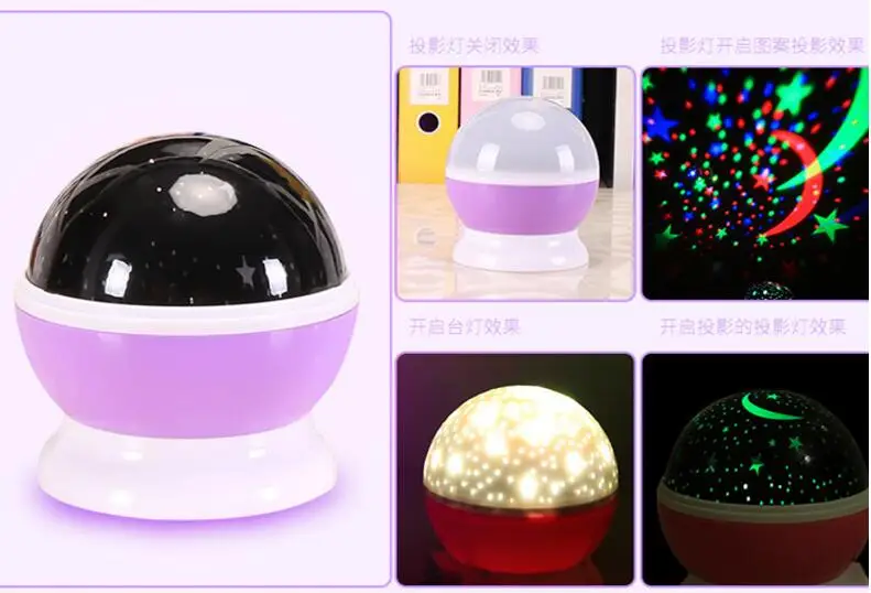 Night Light Stars Starry Sky LED Night Light Projector Moon Lamp Battery USB Kids Gifts Children Bedroom Lamp Projection Lamp (3)