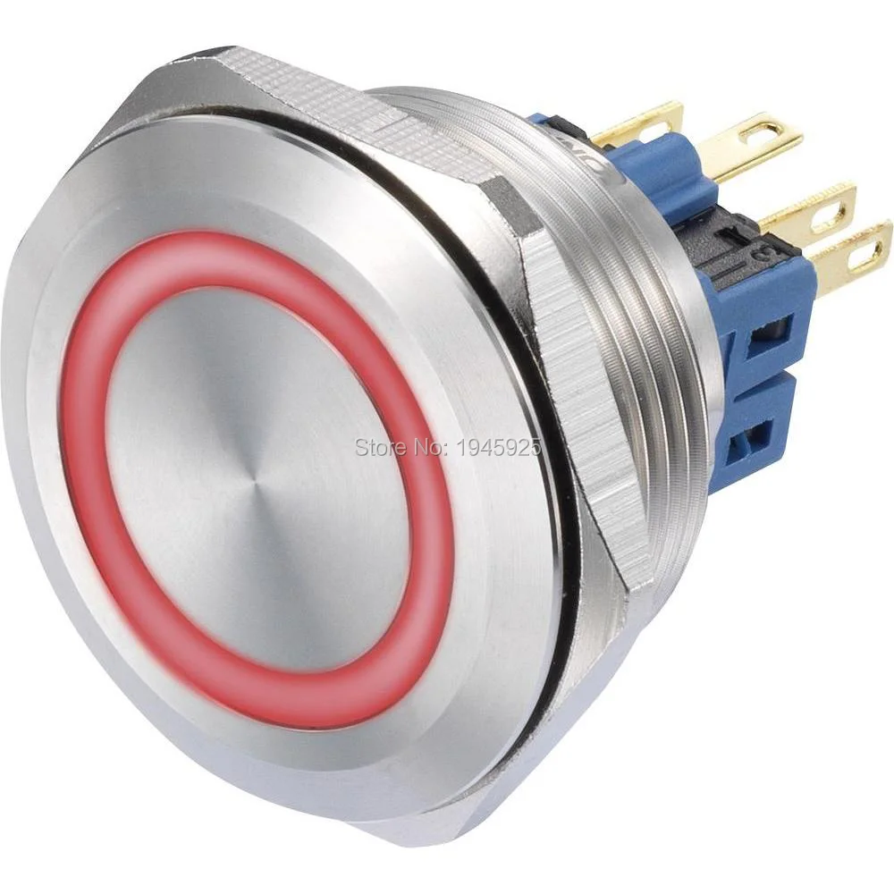 

DC12V 30MM Large Red Ring Momentary or self locking 1NO1NC Vandal Resistant Push Button Switch