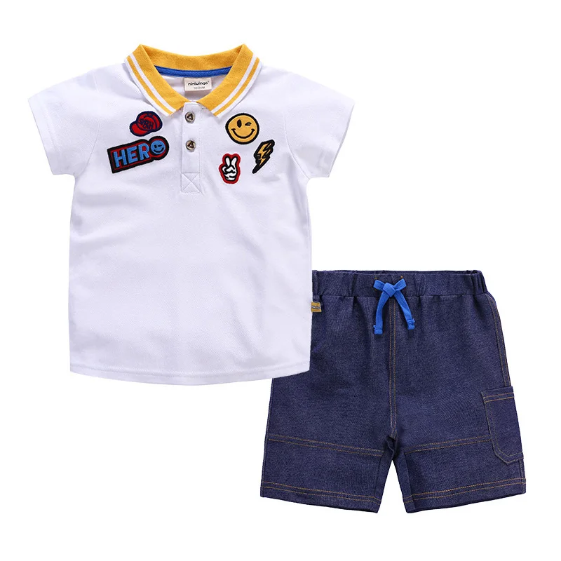 

BAOZIWO 2019 New Product Children Clothing Boys Summer Clothes Short Sleeve Shirt+Shorts Suit Kids Clothing Set