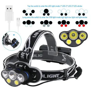 

5-LED Super Bright Headlamp Adjustable Waterproof Head Torch Outdoor Camping Flashlight