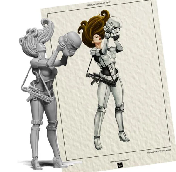 Star Vixen Star Wars white Sister Storm soldier 75mm Resin