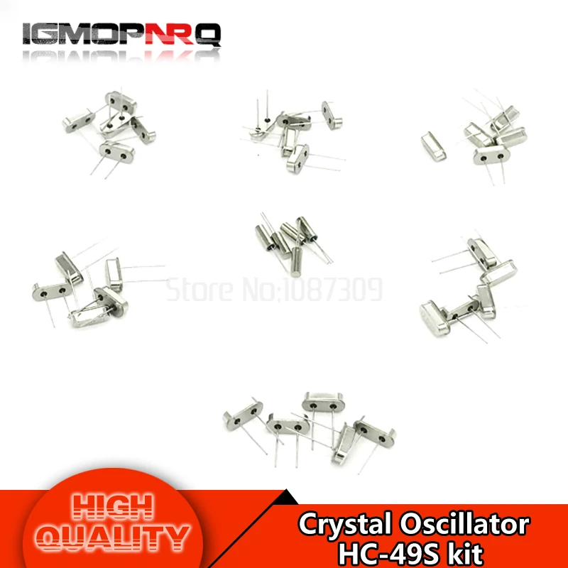 30pcs Crystal Oscillator 4MHz 8MHz 10MHz 12MHz 16MHz 20MHz HC-49S Each 5pcs