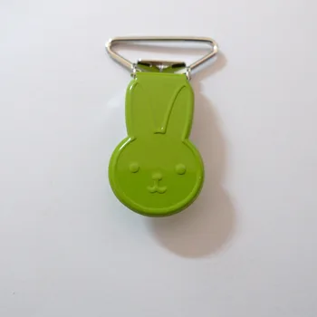 

25pcs 1'' 25mm #22 LIME GREEN COLOR Rabbit Bunny Shape Suspender Clips