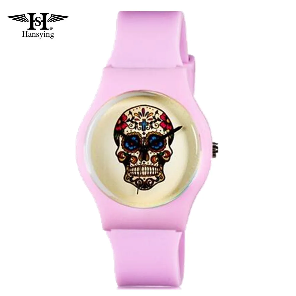 

Hansying Pink Mini Student's Kid's Women Skull Pattern Analog Quartz Wrist Watch