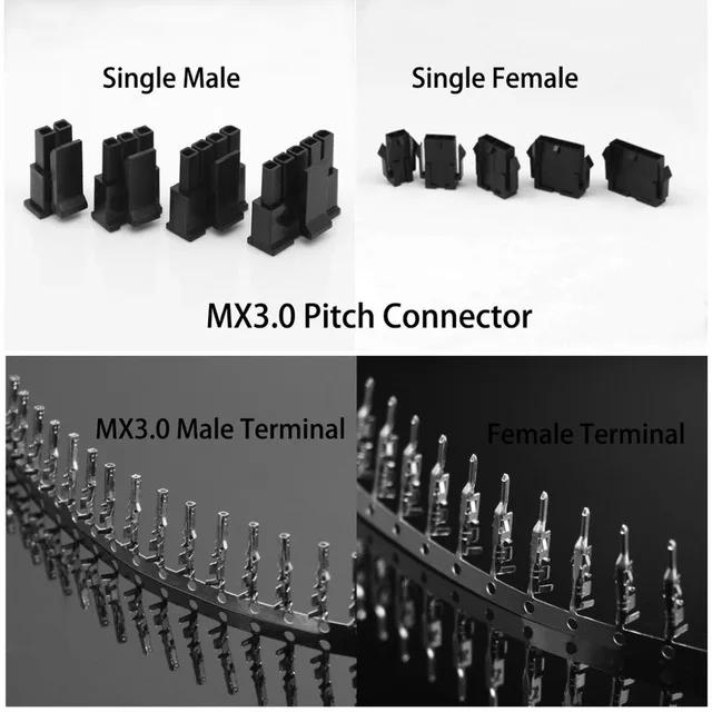 10 шт./набор, Molex 3,0 мм разъем 43645/43640 однорядные мужской/женский Корпус+ терминалы 2/3/4/5 Pin-код