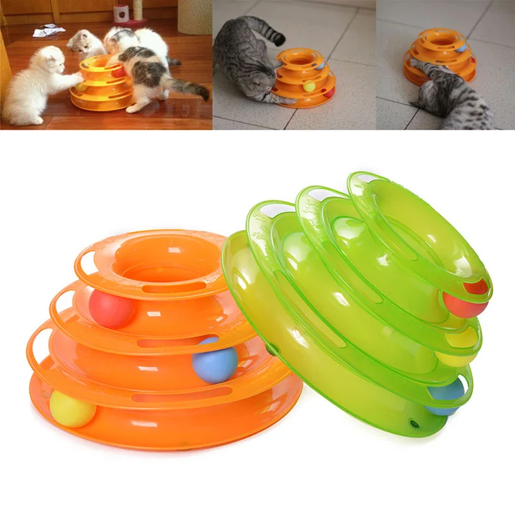 

Funny Pet Cat Toys Tower of Tracks Three Levels Balls Kitty Play Crazy Game 2015 New 25*14*16cm 1piece Y0091