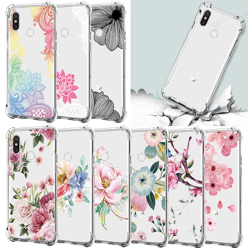 

Mandala Lace Flower Printed Pattern For Xiaomi Redmi Note 4X Note4 5 Plus 4pro Airbag Drop Proof Soft Cover For Xiaomi Mi 6 Case