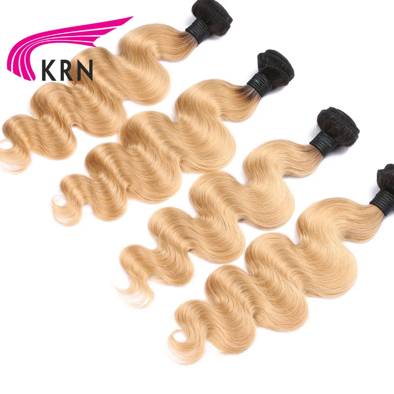 KRN 1B/27 Brazilian Hair Weave Bundles Ombre Remy Hair Extension 100 Human Hair Body Wave Bundles Healthy Fast Shipping