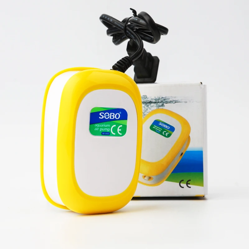 SOBO SB-9903, мини бесшумный воздушный насос для аквариума, увеличение содержания кислорода, насос на одной розетке 3 Вт, 220-240 В/50-60 Гц