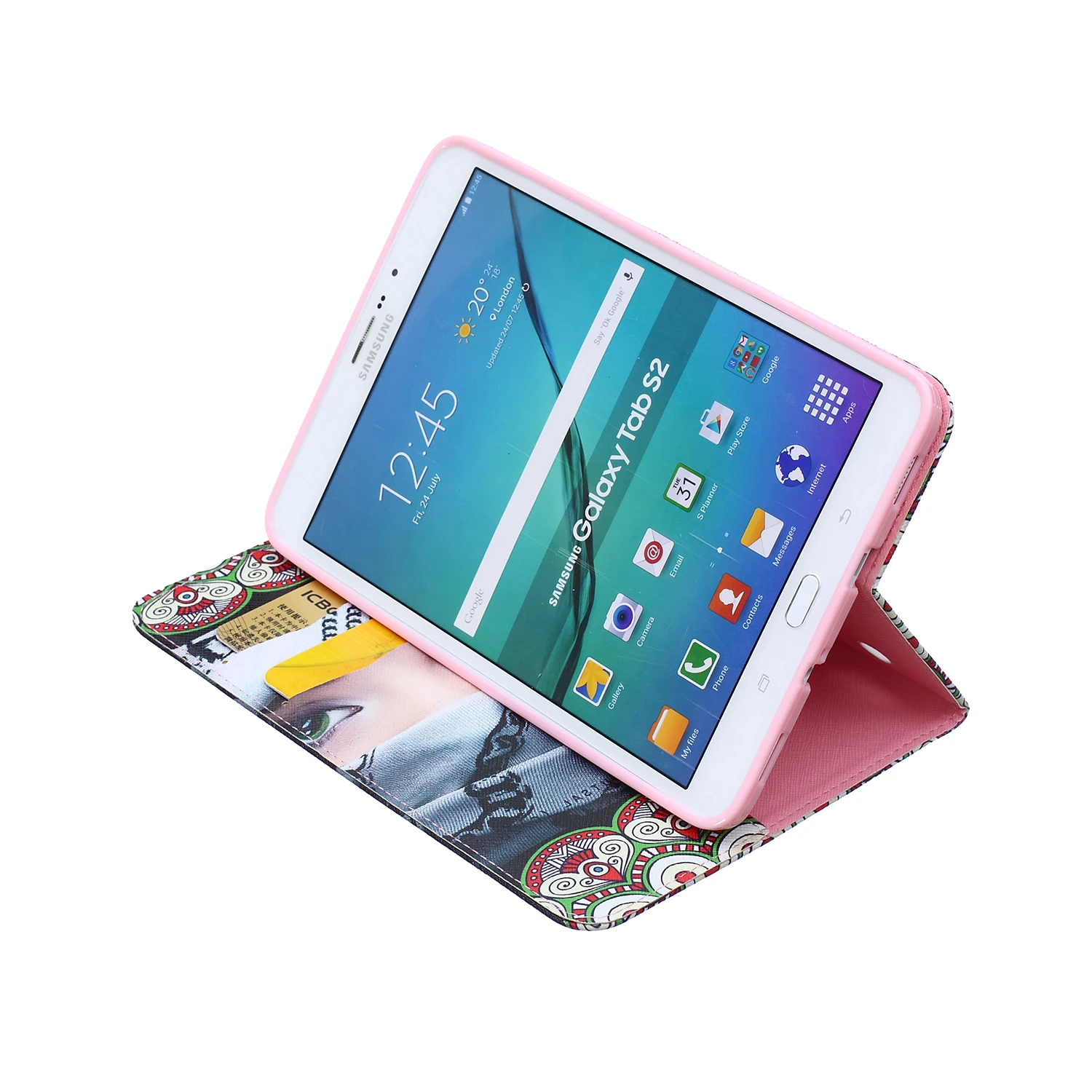 Из искусственной кожи чехол-подставка для Samsung Galaxy Tab S2 8,0 T710 SM-T710 T715 стильная футболка с изображением персонажей видеоигр Жираф роспись с отделениями для карт