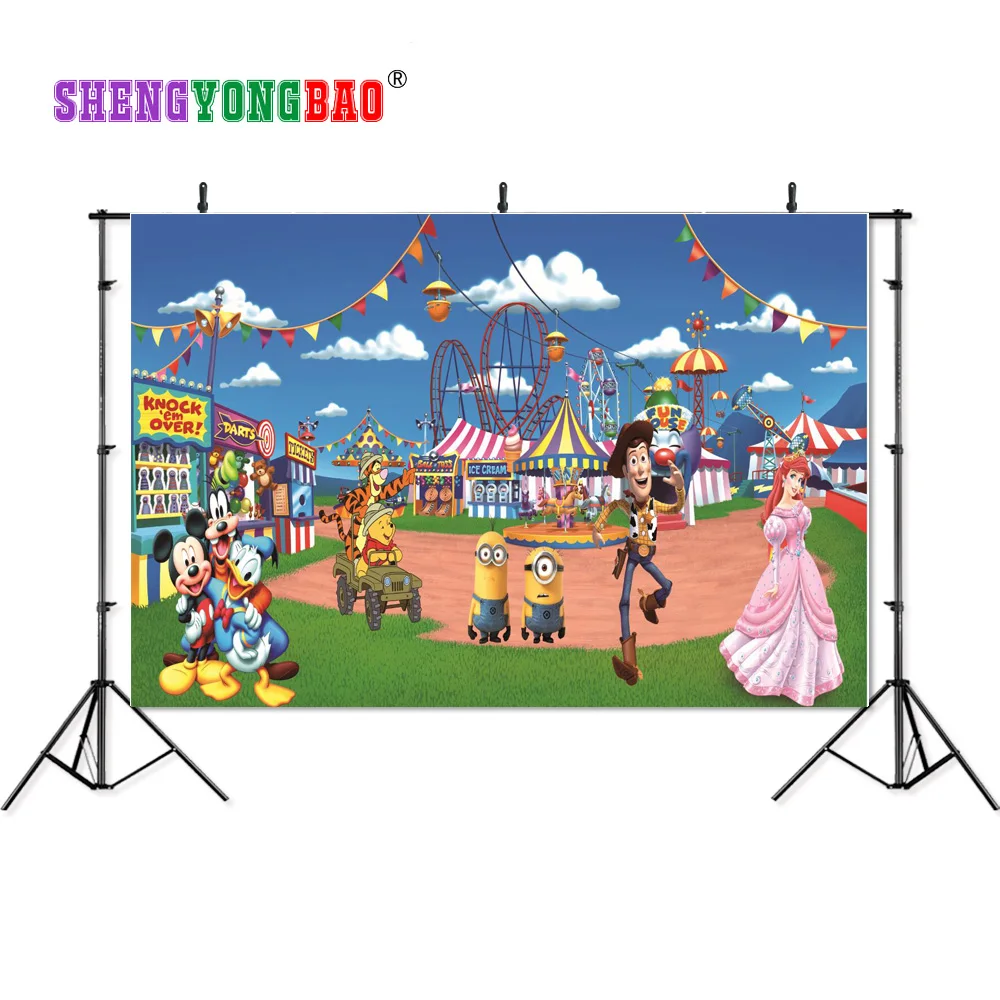 

SHENGYONGBAO Vinyl Digital Printed Photography Backdrops Prop Cartoon Happy birthday theme Photo Studio Background SS-00019