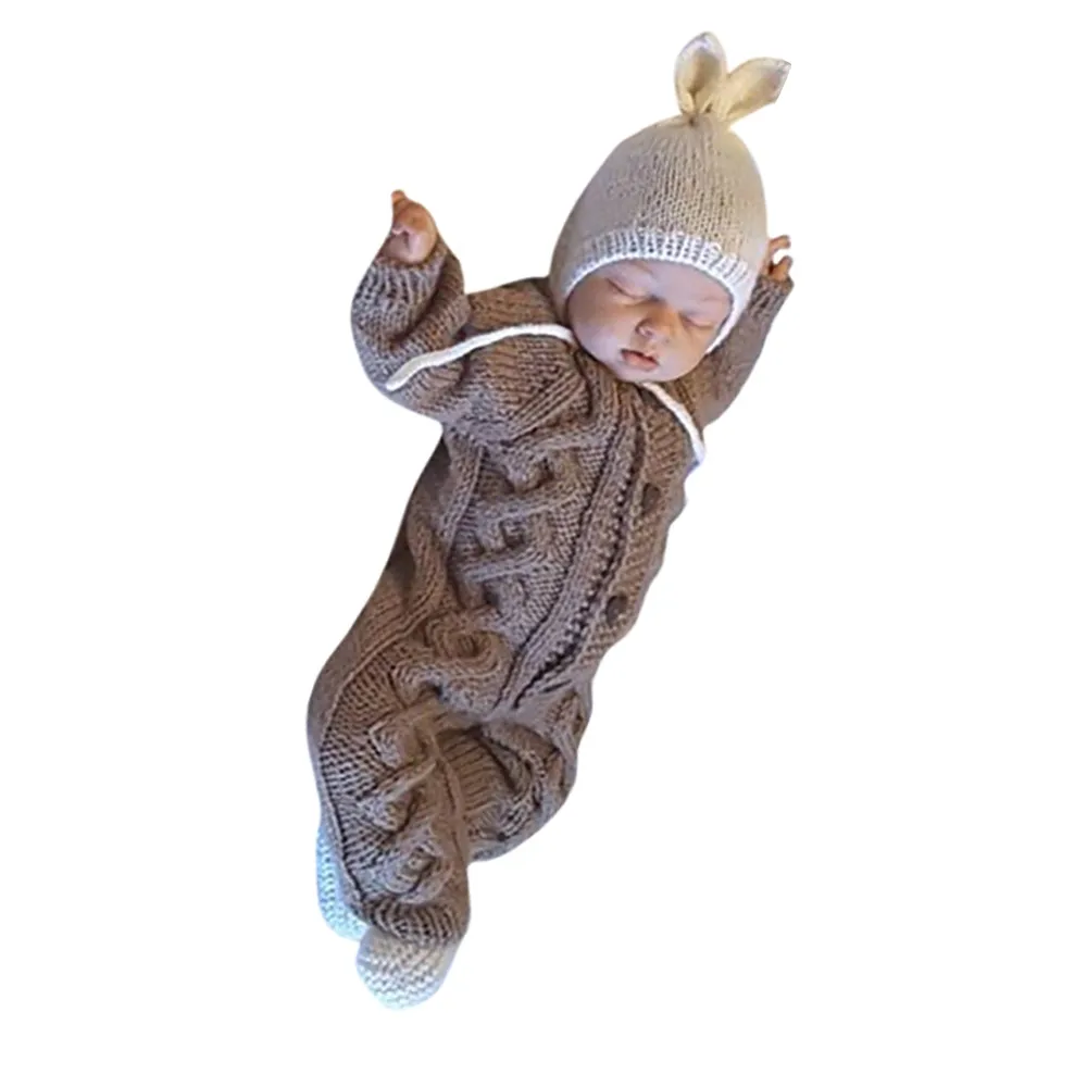 TELOTUNY baby rompers baby knitted WARM romper Newborn Clothes winter