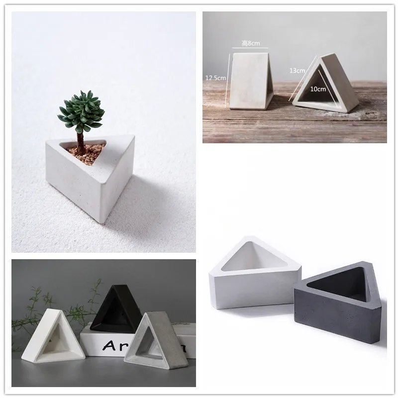 

Triangle shaped vase silicone concrete molds clay crafts home decoration potting succulents plants cement planter mold