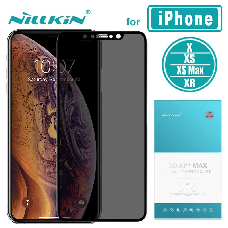 Защитное стекло Nillkin 3D AP + MAX закаленное с полным покрытием для iPhone 11 Pro X XS Max XR