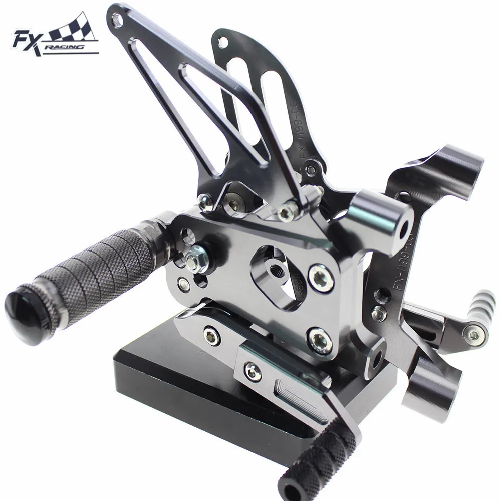 

CNC Aluminum Motorcycle Foot Pegs Rest Footpegs Pedals Rearset FootFor Ducati 1199 Panigale 1199S Panigale 2012 2013 2014