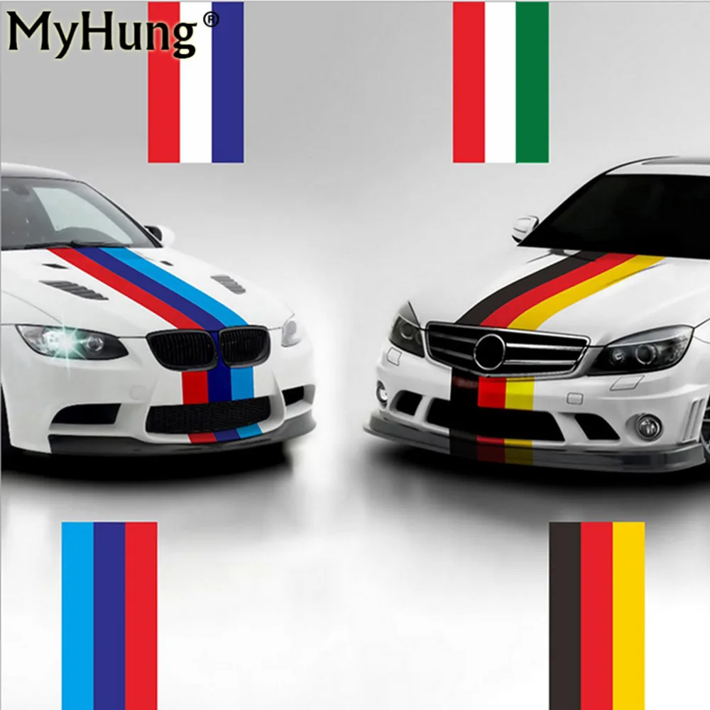 Us 942 12 Offcar Hood Vinyl Stripes Sticker Italy Flag Sticker France Flag For Ferrari F430 California Enzo 458 488 599 Car Decal 2m In Car