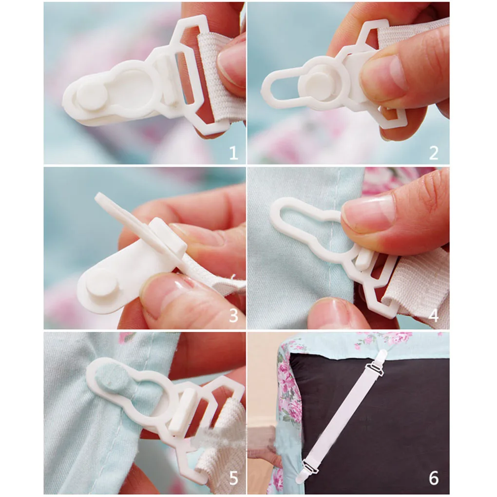 

High quality 4pc Bed Sheet Fastener Tape Elastic Sheet Strap Holder Blanket Pad Mattress Clip