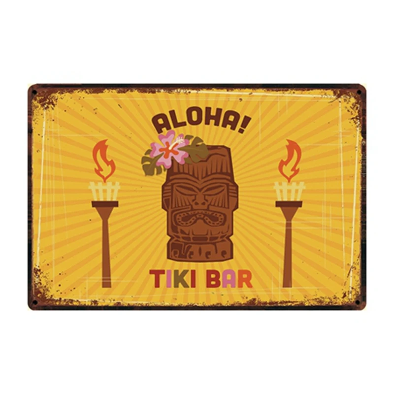 [Kelly66] добро пожаловать в TIKI BAR ALOHA летний лагерь металлическая вывеска Оловянная табличка для домашнего декора настенная живопись 20*30 см размер Dy66 - Цвет: y-2528