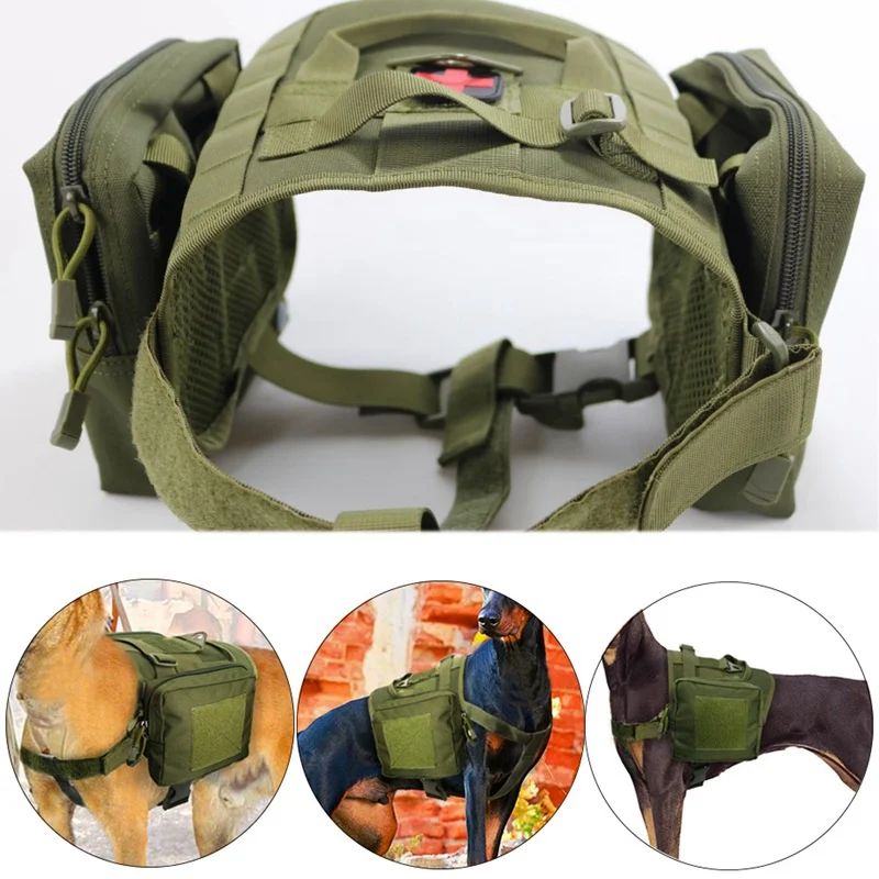 

Military Tactical Dog Harness Waterproof Training Tactical Vest Harness Detachable Molle Pouches Patches for Medium Large Dog
