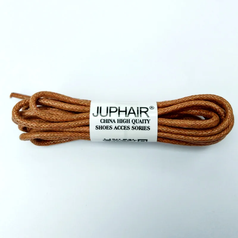 JUP1-12 Pair Yellow Brown High Quality Laces Sneaker Sport Round Wax Cotton Thin ShoelaceWaxed Dres Shoes Popular Worldwide Sale