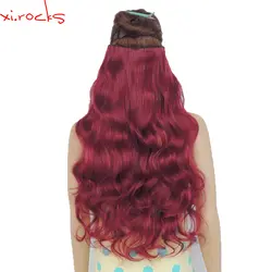 2 шт. Xi. Rocks 5 зажим для наращивания волос 70 см волосы синтетические на зажимах для наращивания 120 г вьющиеся шпильки для волос темно-красный