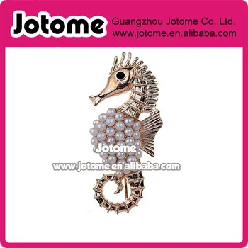 

Vintage Cute Seahorse Crystal Silver Faux Pearl Plated Brooches and Pins 1.97in*0.79inch